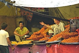 印度市场,克什米尔,食品