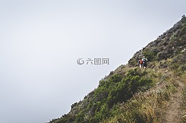 徒步旅行,徑,爬上