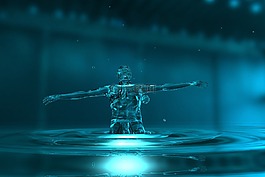 水,下降,玻璃
