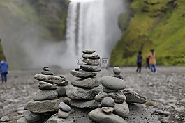 石頭標記方式,瀑布,冰島