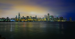 芝加哥,伊利諾伊州,日落