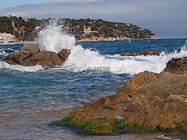 海,城堡,巖