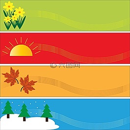 季节,季节性,旗帜