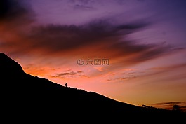 日落,云,天空