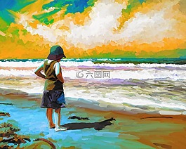 海滩,海洋,海岸线