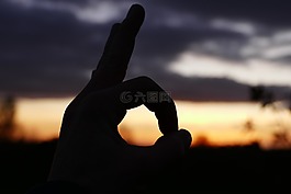 日落,人,戶外