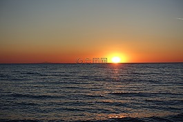 地中海,日落,太陽