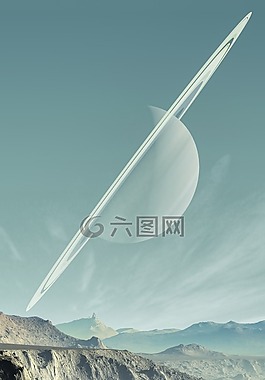 土星,景觀,行星