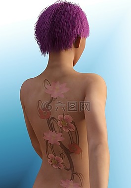 女子,动议,纹身