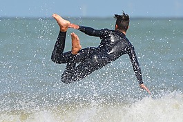 沖浪,波,男子