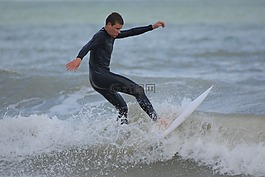 沖浪,波,男子