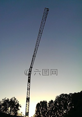 起重機(jī),夜,黃昏