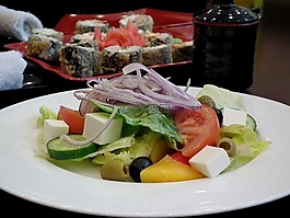 希臘沙拉,蔬菜,食品