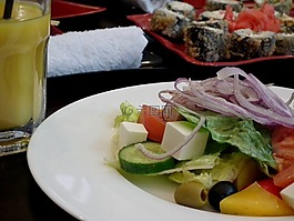 希臘沙拉,蔬菜,食品