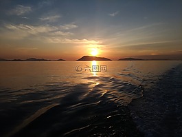 濑户内海,日落,天空