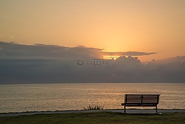 海洋,水,日出