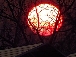 太陽,西,紅色