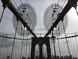橋,布魯克林,黑色和白色