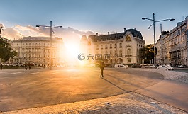 維也納,schwarzenbergplatz,太陽