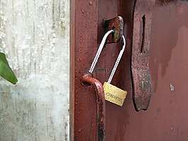 掛鎖,門,雨滴