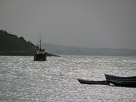小船,科夫,黃昏