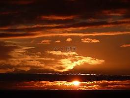 日落,天空,太陽