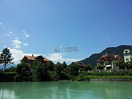 河,村,瑞士人