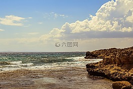巖質海岸,天空,云