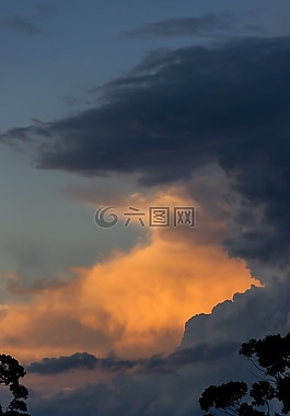 天空,云,日落