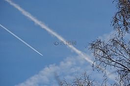 天空,藍(lán)色,云