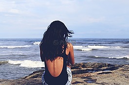 mar,海滩,人体内的水