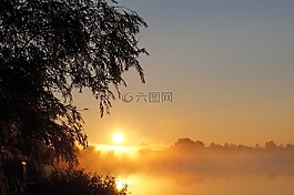 早上,日出,morgenstimmung