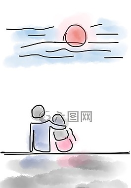 情侶,日落,日出