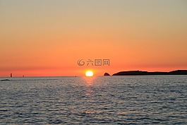 太陽,日落,海