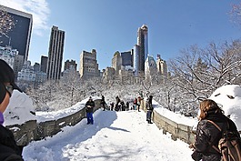 冬天,雪,人