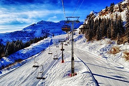 法國,滑雪場,山