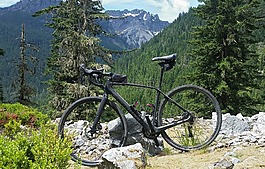 自行車,山,演習