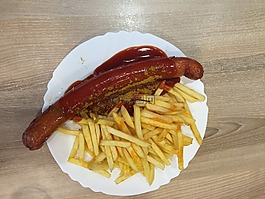 肉,巨人咖喱香腸,法語
