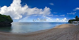 彩虹,自然,海