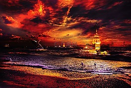 kizmi,太陽,海