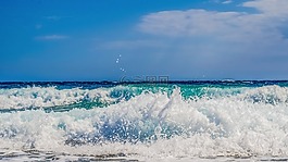 波,泡沫,噴霧