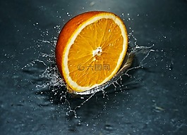 橙色,下降,水