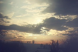 天空,日落,太陽