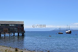 春天,湖,拉古纳
