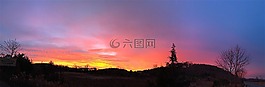 日出,山,樹