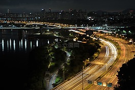 夜景,汉河,奥林匹克大道