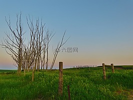 農(nóng)村,籬笆,天空