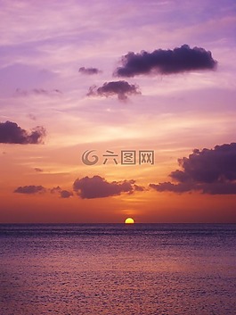 日落,暮光之城,海洋