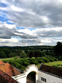 農(nóng)村,天空,丘陵
