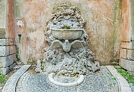 噴泉,雕塑,aventijskij 山